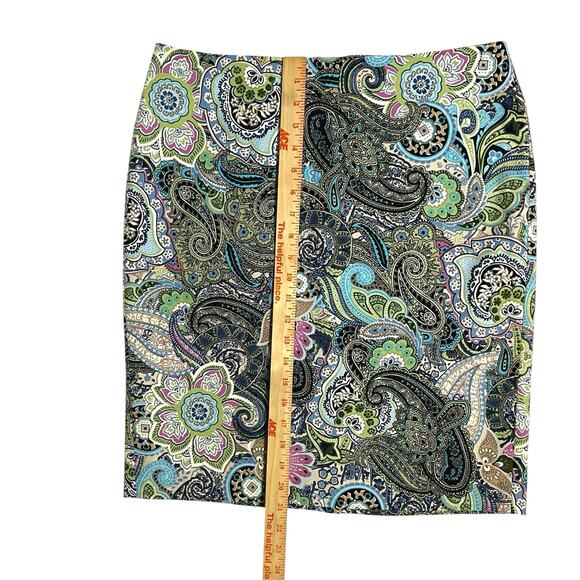 Talbots Petites Paisley Multicolor Straight Pencil Mini Skirt Size 10P Colorful - Picture 7 of 10